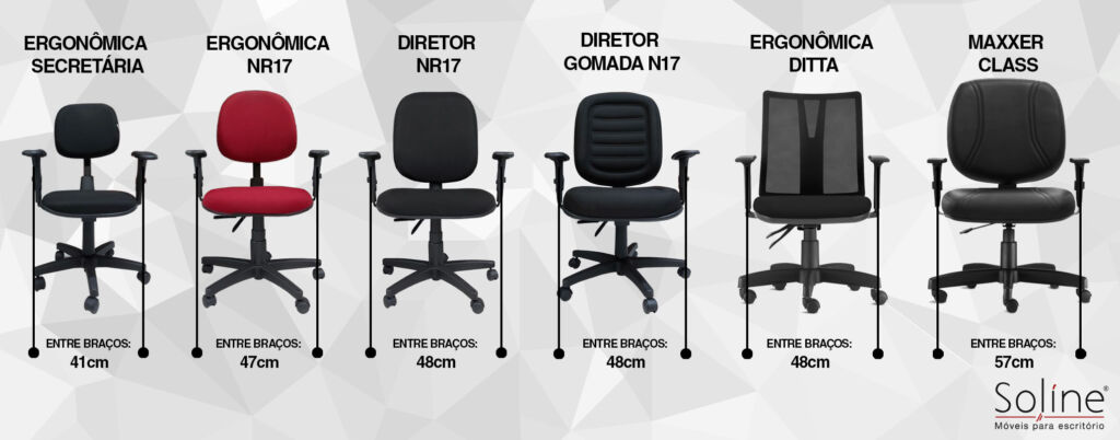 comparativo com Cadeira Ergonômica para escritório NR17