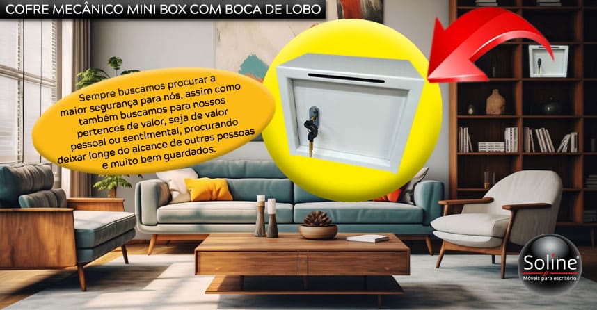 Cofre mecânico Mini Box com Boca de Lobo