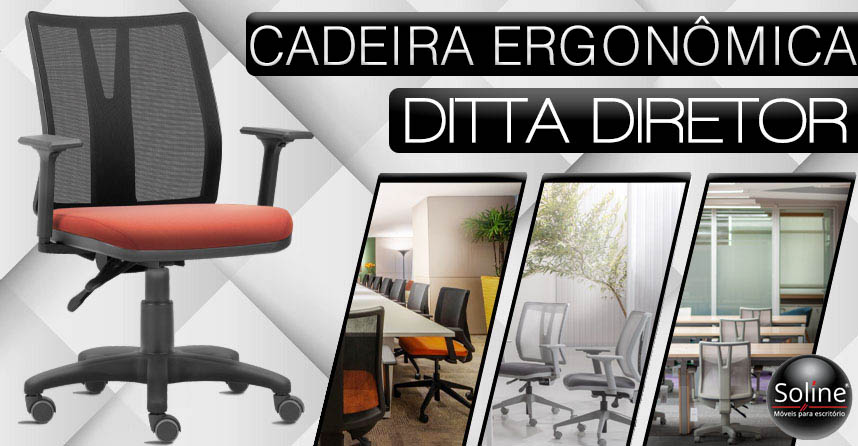 Cadeira Ergonômica Ditta, Mude seu ambiente com as novas cadeiras da soline moveis conforto designer sofisticação e e o mais importante ergonomia aproveite as promoções.