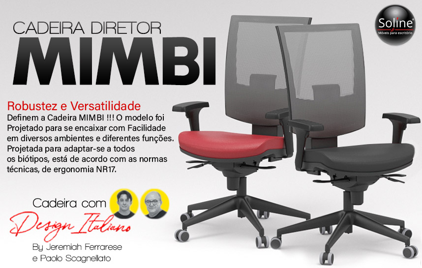 Cadeira Diretor com encosto em tela Mimbi